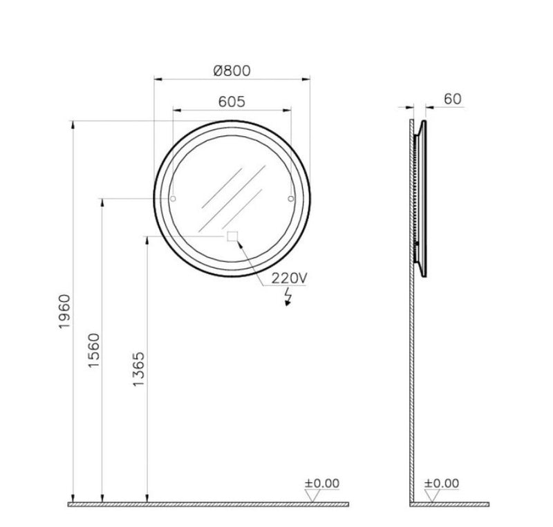 Load image into Gallery viewer, VitrA Frame Large 80cm Round LED Mirror - Premium Taps
