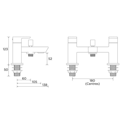 Bristan Cobalt Bath Shower Mixer Tap - Premium Taps