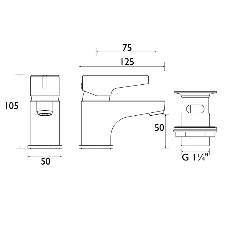 Load image into Gallery viewer, Bristan Design Utility lever Basin Mixer Tap - Premium Taps
