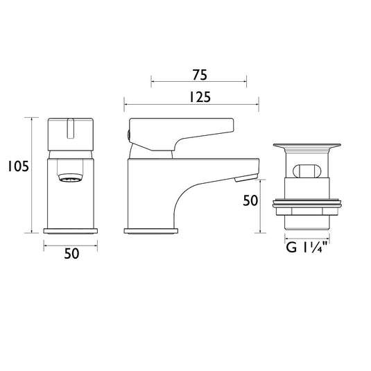 Bristan Design Utility lever Basin Mixer Tap - Premium Taps