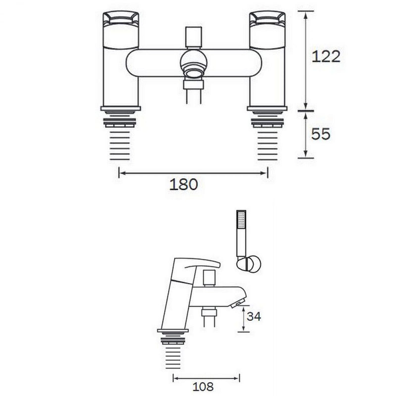 Load image into Gallery viewer, Bristan Orta Bath Shower Mixer Tap - Premium Taps
