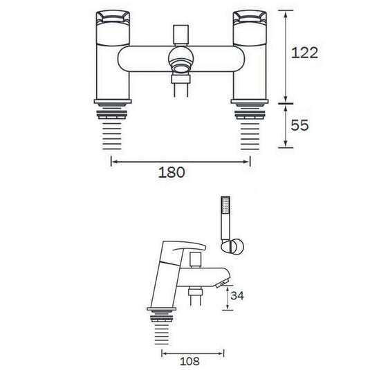 Bristan Orta Bath Shower Mixer Tap - Premium Taps