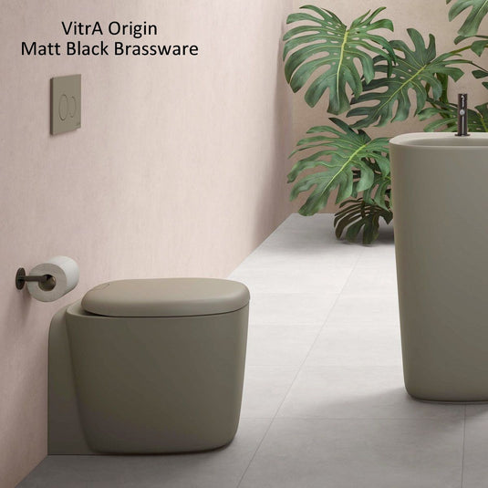 VitrA Origin Matt Black Toilet Roll Holder - Premium Taps