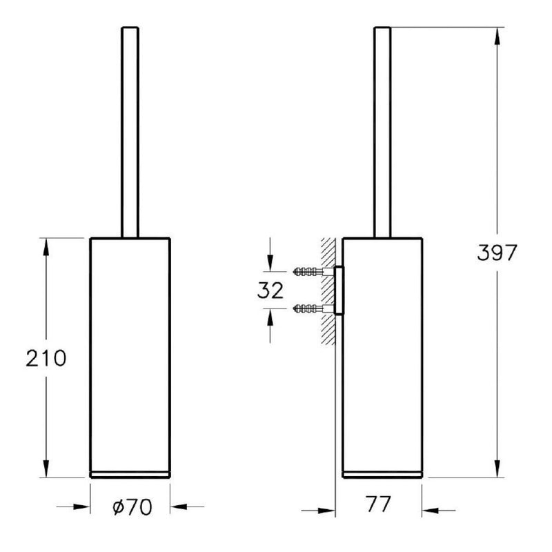 Load image into Gallery viewer, VitrA Origin Matt Black Wall Mounted Toilet Brush - Premium Taps
