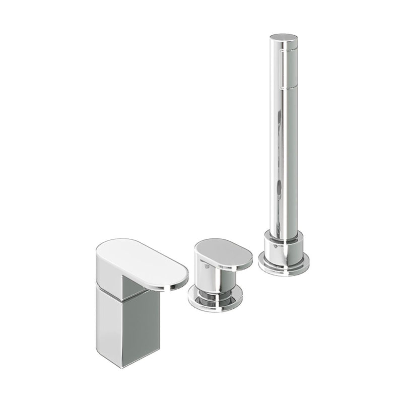 Load image into Gallery viewer, Abacus Ki Chrome Deck Mounted Bath Shower 3TH - Premium Taps
