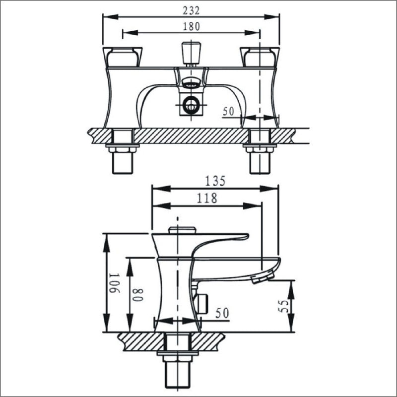 Load image into Gallery viewer, Bristan Hourglass Bath Shower Mixer Tap - HOU BSM C - Premium Taps
