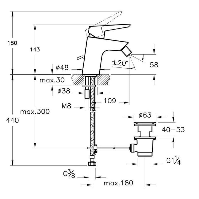 Load image into Gallery viewer, VitrA Solid S Chrome Monobloc Bidet Mixer Tap - Premium Taps
