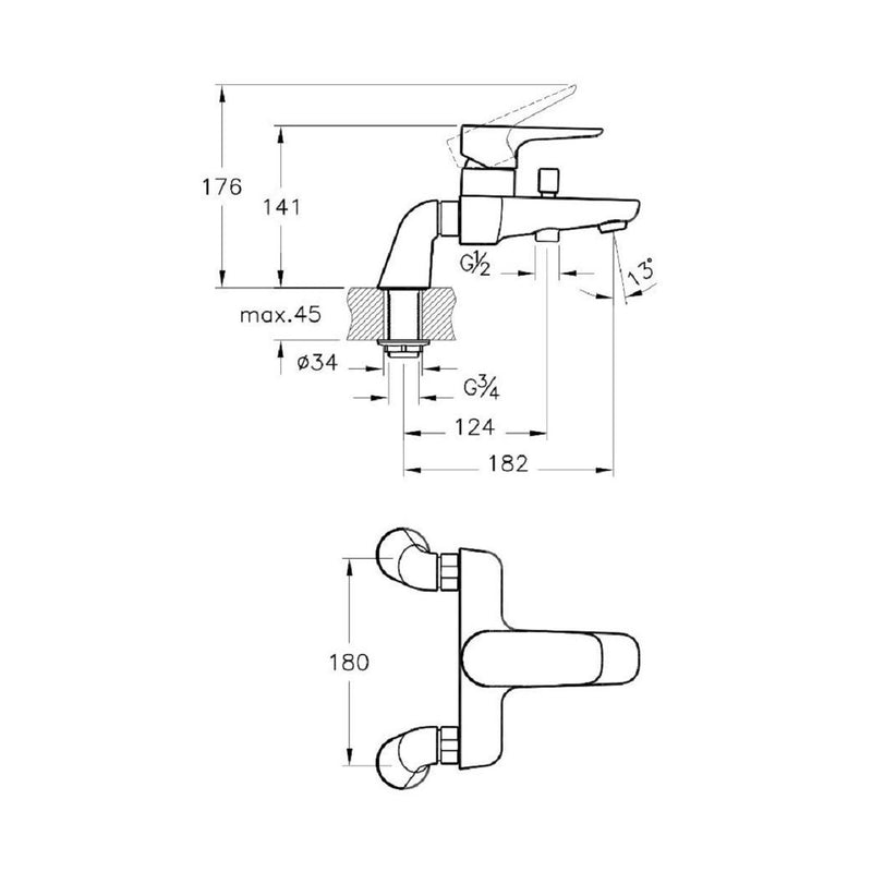 Load image into Gallery viewer, VitrA X Line Chrome Bath Shower Mixer Tap with Hose and Handset - Premium Taps
