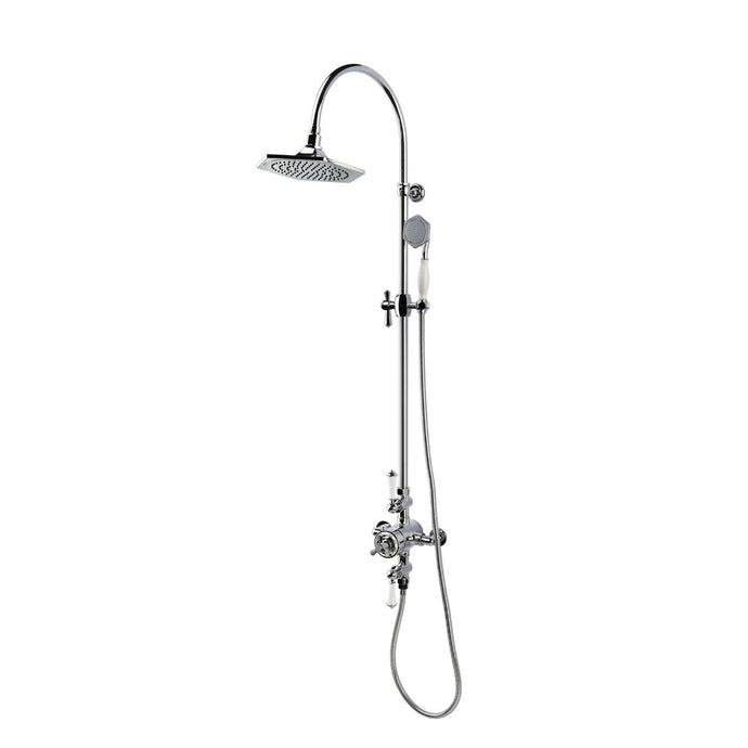 RAK Washington Exposed Thermostatic Shower Column with Fixed Head and Handset - Premium Taps