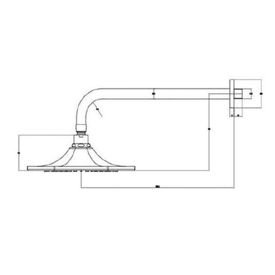 RAK Washington Fixed Rose Head and Wall Arm - Premium Taps