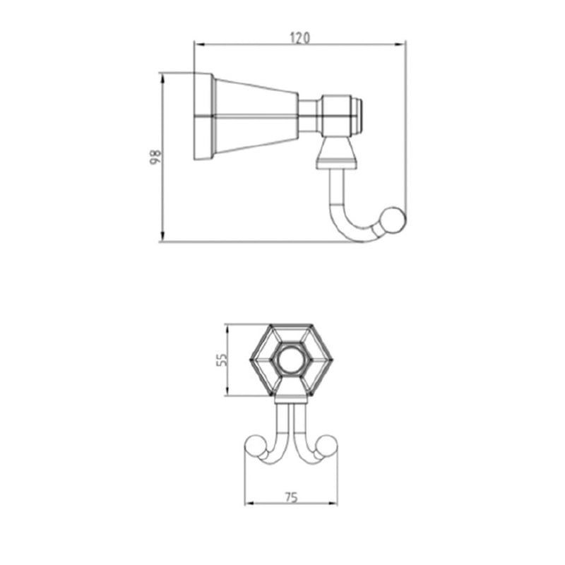 Load image into Gallery viewer, RAK Washington Double Robe Hook Chrome - Premium Taps
