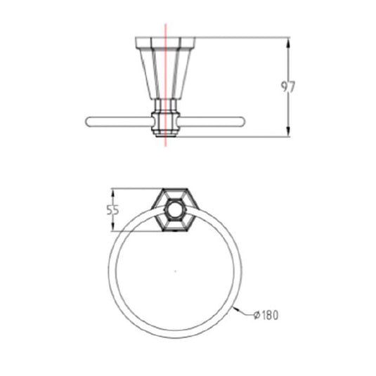 RAK Washington Towel Ring Chrome - Premium Taps