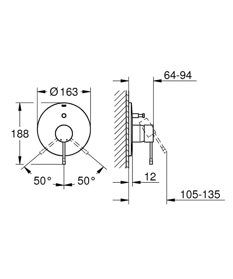 Load image into Gallery viewer, Grohe Essence Single-Lever Shower Mixer Trim in Chrome - 19286001
