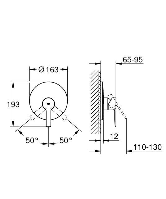 Grohe Lineare Single-Lever Shower Mixer Trim in Chrome - 19296001