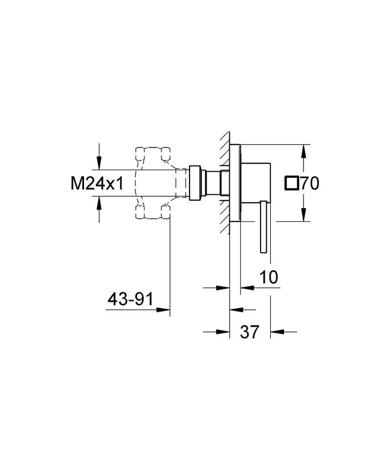 Load image into Gallery viewer, Grohe Spa Allure Concealed Stop Valve Trim in Chrome - 19384000
