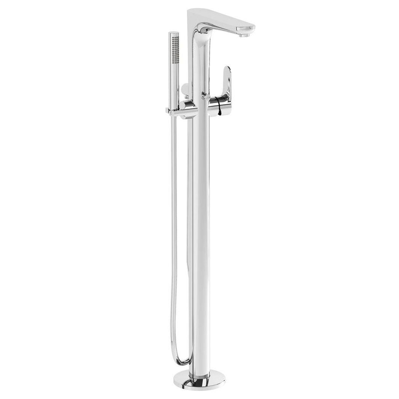 Load image into Gallery viewer, VitrA Root Round Floor-Standing Bath Mixer with Hand Shower in Chrome - A42741 - Premium Taps
