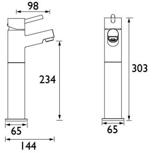 Bristan Prism Tall Basin Mixer Tap - PM TBAS C - Premium Taps