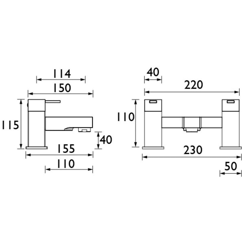 Load image into Gallery viewer, Bristan Quadrato Bath Filler - QD BF C - Premium Taps
