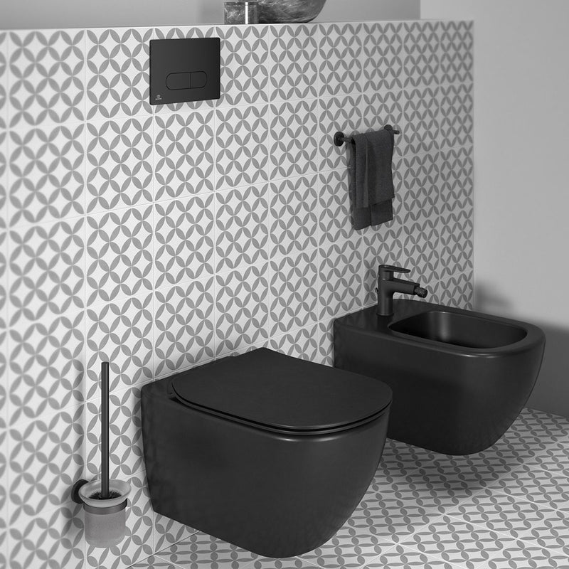 Load image into Gallery viewer, Ideal Standard IOM Wall-Mounted Toilet Brush &amp; Holder in Silk Black - A9119XG - Premium Taps
