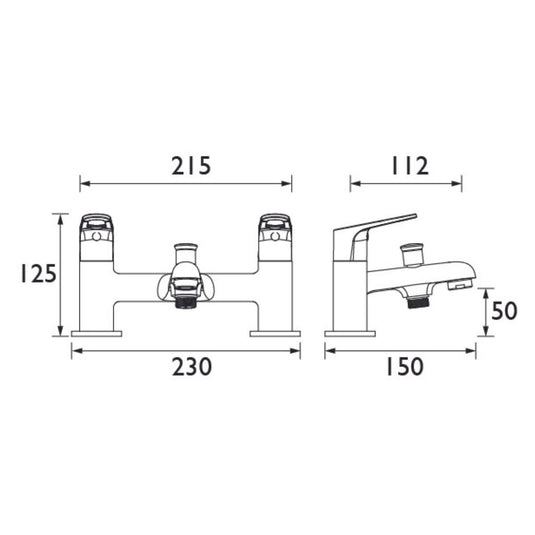 Bristan Iris Bath Shower Mixer in Luminance Chrome - IRS BSM C - Premium Taps