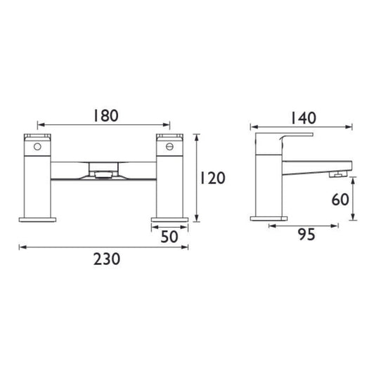 Bristan Niva Bath Filler in Luminance Chrome - NVA BF C - Premium Taps