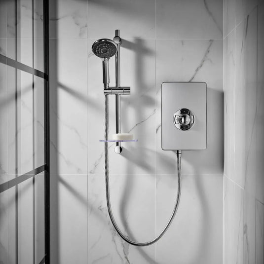 Triton Aspirante 8.5kW Electric Shower in Brushed Steel - ASP08BRSTL - Premium Taps