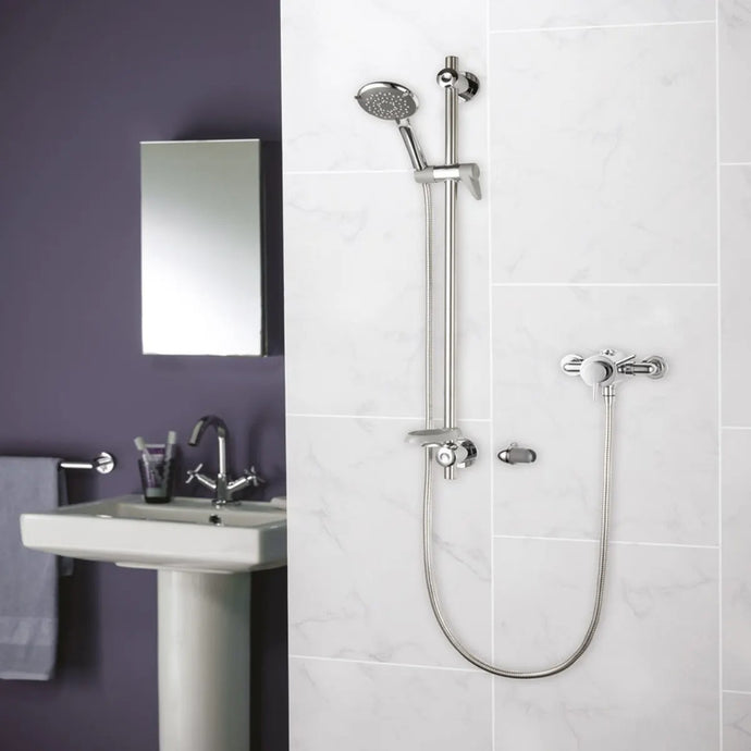 Triton Elina Thermostatic Shower Built-in Concentric Valve & Grab Riser Kit (TMV3) Chrome - Premium Taps