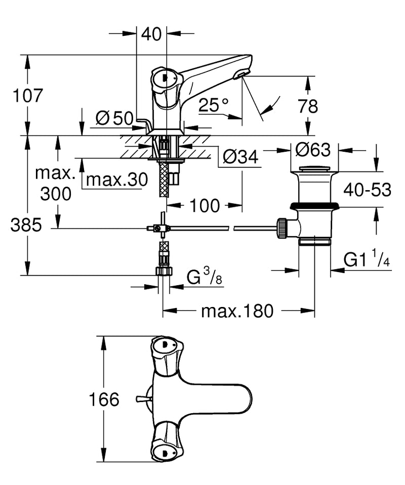 Load image into Gallery viewer, Grohe Costa L Low Basin Mixer with Pop Up Waste in Chrome - 21390001
