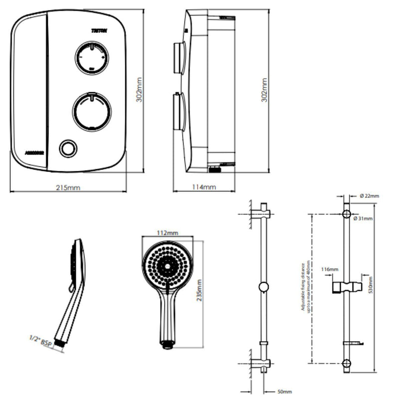 Load image into Gallery viewer, Triton AS2000SR Silent Running Thermostatic Power Shower - TAS2000SR - Premium Taps
