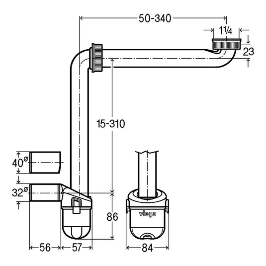 Viega Basin Odour Trap - 804688 - Premium Taps