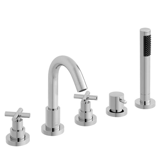 VADO Elements Bath Shower Mixer with Spout in Chrome - Premium Taps