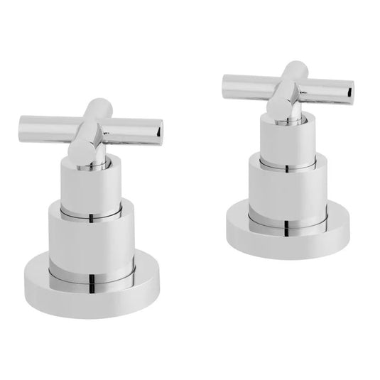 VADO Elements Pair Of Deck Mounted Stop Valves in Chrome - Premium Taps