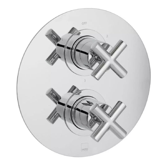 VADO Elements DX 3 Outlet Thermostatic Valve in Chrome - Premium Taps