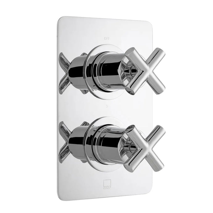 VADO Elements DX 3 Outlet Thermostatic Valve in Chrome - Premium Taps