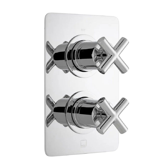 VADO Elements DX 2 Outlet Thermostatic Valve in Chrome - Premium Taps