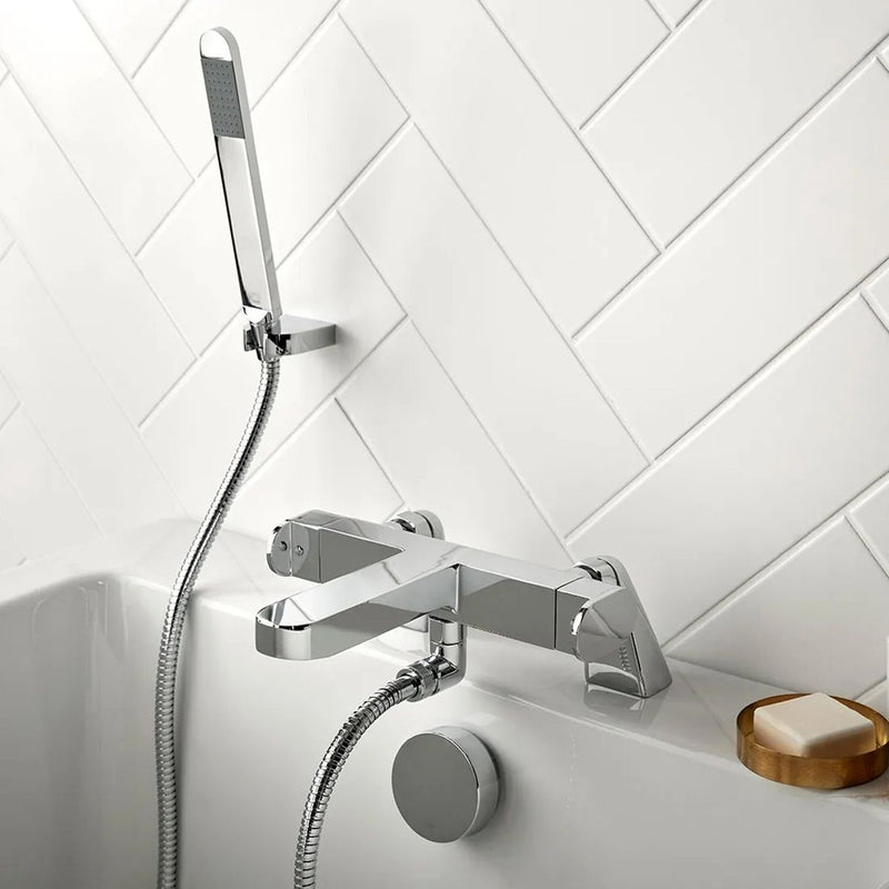 Load image into Gallery viewer, VADO Life Thermostatic Bath Shower Mixer with Shower Kit in Chrome - Premium Taps
