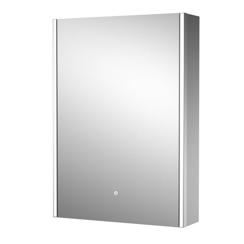 Load image into Gallery viewer, Hudson Reed 500 mm LED Touch Sensor 1 Door Mirror Cabinet in Silver - Premium Taps
