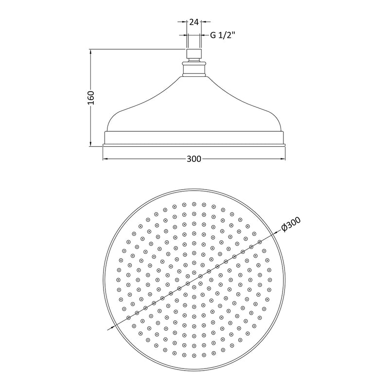 Load image into Gallery viewer, Hudson Reed Fixed Shower Head in Chrome - Premium Taps
