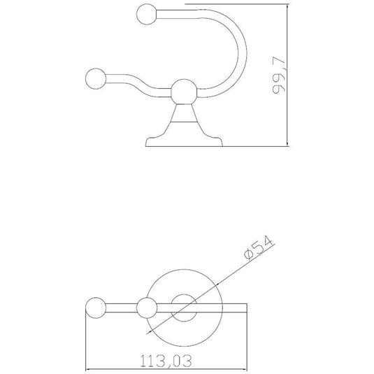 Hudson Reed Old London Double Robe Hook in Chrome - Premium Taps