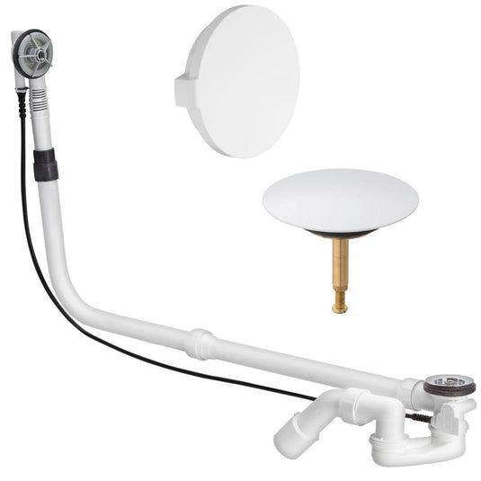 Viega Multiplex Extra Extended Bath Waste and Overflow with Trim Set in White - 308889 - Premium Taps