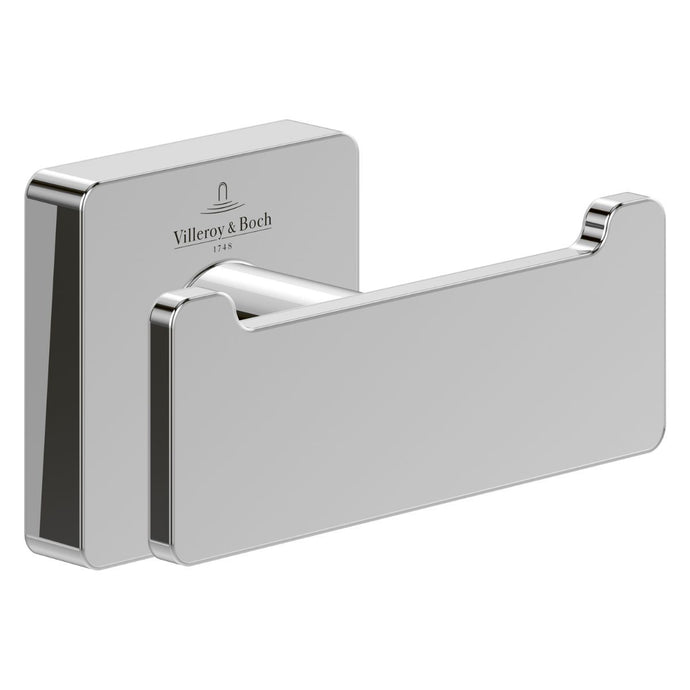 Villeroy & Boch Elements Striking Double Robe Hook in Chrome - TVA15201200061 - Premium Taps