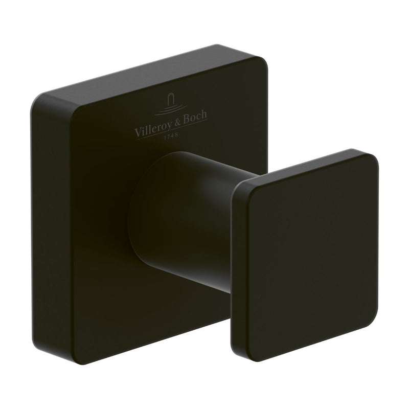 Load image into Gallery viewer, Villeroy and Boch Elements Striking Towel Hook in Matt Black - TVA152011000K5 - Premium Taps
