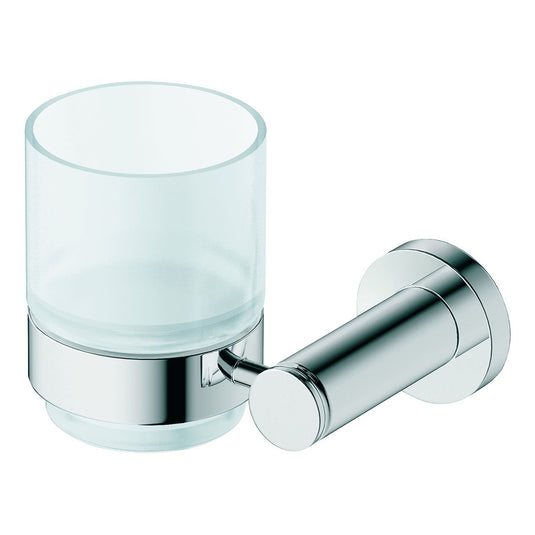 Duravit D-Code Left Hand Toothbrush Tumbler in Chrome - 0099191000 - Premium Taps