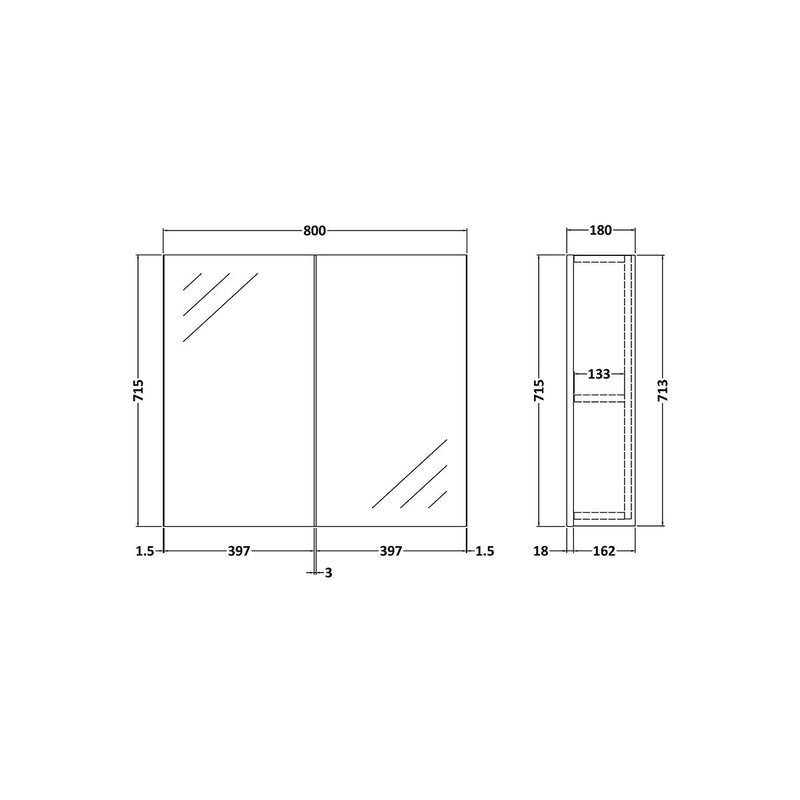 Load image into Gallery viewer, Nuie Arno 600mm Wall Mounted Mirror Cabinet in White - Premium Taps
