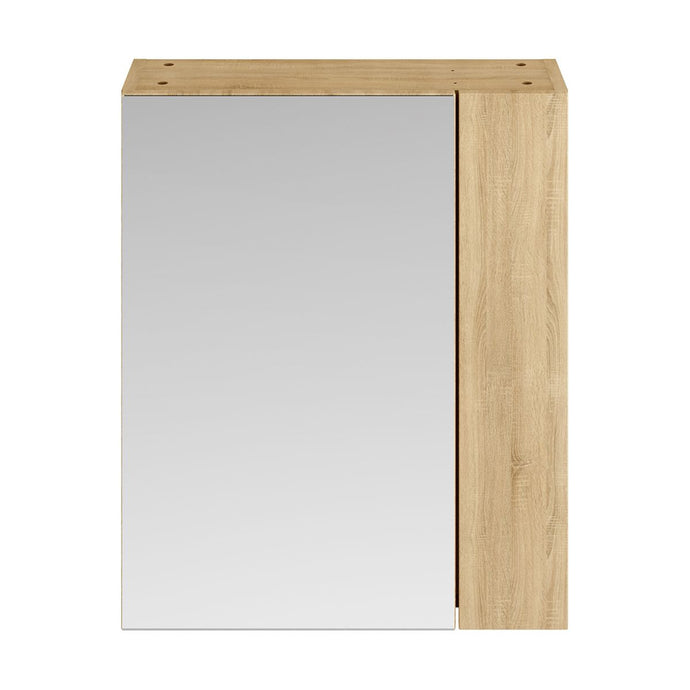 Nuie Athena 600mm 2 Door Mirror Cabinet in Natural Oak - Premium Taps