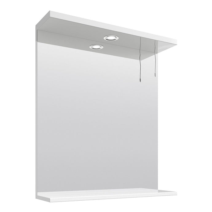 Nuie Mayford Wall Hung 650mm Mirror in Gloss White - Premium Taps