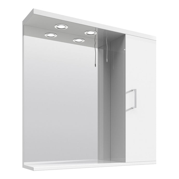 Nuie Mayford Wall Hung 750mm Mirror Cabinet in Gloss White - Premium Taps