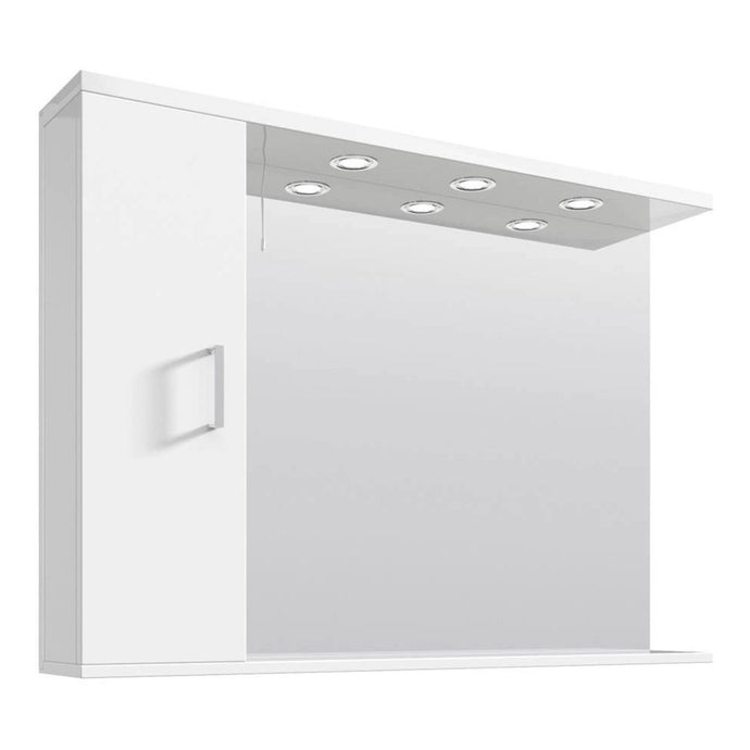 Nuie Mayford Wall Hung 1050mm Mirror Cabinet in Gloss White - Premium Taps