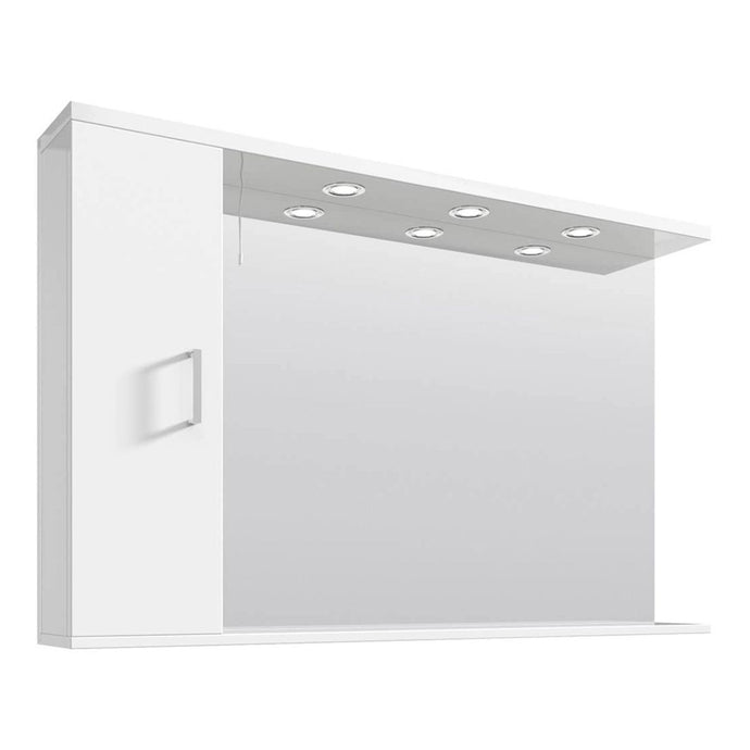 Nuie Mayford Wall Hung 1200mm Mirror Cabinet in Gloss White - Premium Taps