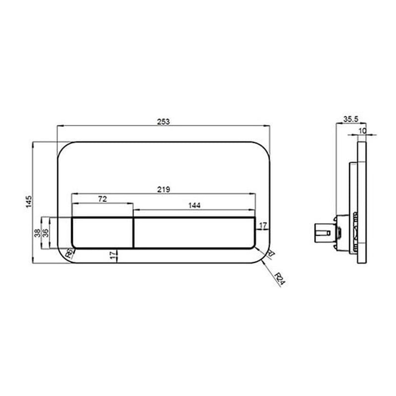 Load image into Gallery viewer, Villeroy and Boch ViConnect Installation Systems Toilet Flush Plate with Dual Flush in Chrome - Premium Taps
